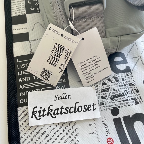 **LAST ONE** 🆕 1L SILVER DROP - NWT lululemon everywhere belt bag EBB 1L - Picture 6 of 11